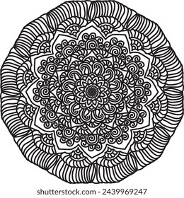 Mandalas for coloring book, round ornament, irregular flower shape decoration, oriental vector, anti stress therapy pattern, weave yoga vector logo design element.