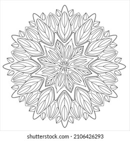 Mandalas for coloring book. Vector. Anti-stress therapy patterns. Decorative round ornaments. Mandala for Henna, Mehndi, tattoo, decoration. Outline. Stylized flower, floral round ornament. Amulet.