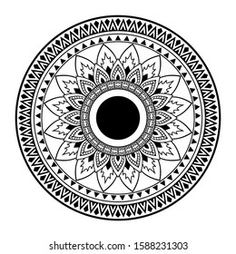 Mandalas for coloring book.Vector Black and White Mandala, Mandala Circle Pattern Isolated on White, Decorative round ornaments.Oriental vector, Mandala Illustration Vector.