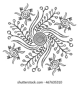 Mandalas. Decorative element. pattern, vector illustration. floral motif, coloring for children and adults