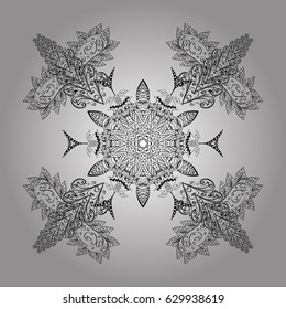Mandalas element on white background. White floral ornament in baroque style. Damask background. Floral wallpaper.