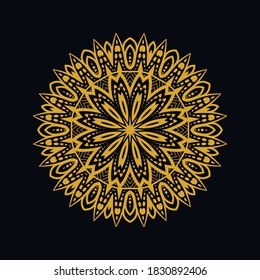 Mandalas with gold and black for coloring book. Decorative round ornaments. luxury mandala background.