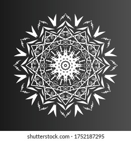 Mandalas with gold and white for coloring book. Decorative round ornaments. 