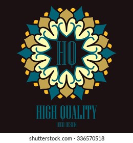Mandalas hand drawn high quality logo template. Round Ornament Pattern. Vintage decorative element. Islam, Arabic, Indian, ottoman motifs.