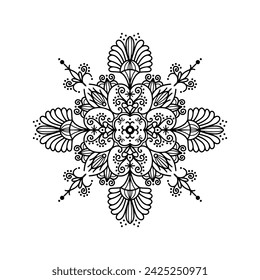 Mandalas. Mandala for henna, mehendi, tattoo, Decorative ethnic ornamental elements, Oriental patterns. Vector illustration, line art