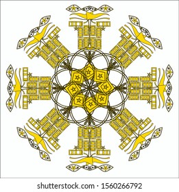 mandalas for meditating yoga ancient batik motifs can be edited for new year's greeting cards
