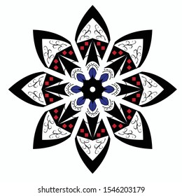 Mandalas on a background of isolated colors are isolated. Mandala New Year vector for yoga meditation. 