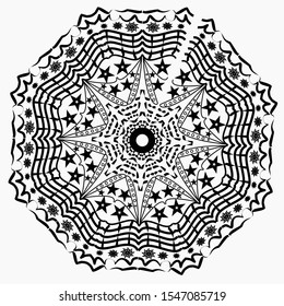 Mandalas on a background of isolated colors can be changed. Mandala New Year vector for yoga meditation. Mandala with new year patterns
