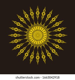Mandalas on a background of isolated colors can be changed. Mandala New Year vector for yoga meditation. Mandala with new year patterns