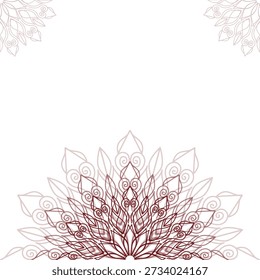 Mandalas en las esquinas y los lados sobre un fondo transparente. Indio, patrón islámico, patrón de henna, impresión, cartel, cubierta, folleto, volante