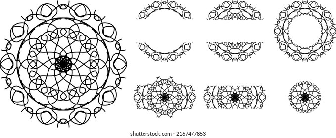 Patrón de Mandalas para elementos decorativos vintage, ilustración vectorial, página del libro de colorear, diseño de moda, tarjeta de visita, invitaciones a bodas, tarjetas de felicitación, vales de regalo, antecedentes