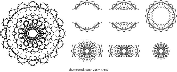 Mandalas pattern for vintage decorative elements, vector illustration, Coloring book page, fashion design, business card, wedding invitations, greeting cards, gift vouchers, background