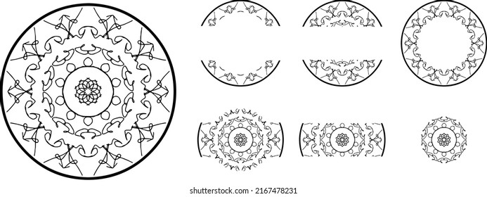 Mandalas pattern for vintage decorative elements, vector illustration, Coloring book page, fashion design, business card, wedding invitations, greeting cards, gift vouchers, background