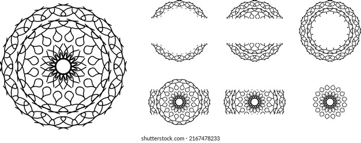 Mandalas pattern for vintage decorative elements, vector illustration, Coloring book page, fashion design, business card, wedding invitations, greeting cards, gift vouchers, background