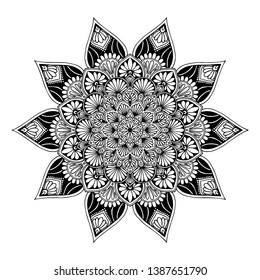 Mandalas Round for coloring  book. Decorative round ornaments. Unusual flower shape. Oriental vector, Anti-stress therapy patterns. Weave design elements. Yoga logos Vector.