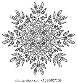 Mandalas Round for coloring book. Decorative round ornaments. Unusual flower shape. Oriental vector, Anti-stress therapy patterns. Weave design elements. Yoga logos Vector. Ethnic Amulet.