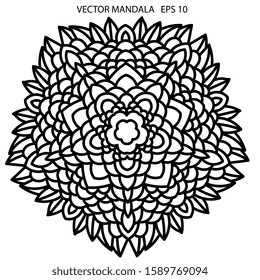 Mandalas Round for coloring book. Decorative round ornaments. Unusual flower shape. Oriental vector, Anti-stress therapy patterns. Weave design elements. Yoga logos Vector. 