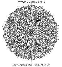 Mandalas Round for coloring book. Decorative round ornaments. Unusual flower shape. Oriental vector, Anti-stress therapy patterns. Weave design elements. Yoga logos Vector. 