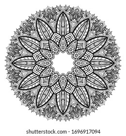 Mandalas. Round Indian Ornament Trend Pattern. Ethnic decorative elements. Hand drawn background. Islam Arabic Indian ottoman motifs