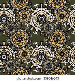 Mandalas. Seamless pattern. Vintage decorative elements. Vector illustration 