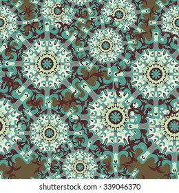 Mandalas. Seamless pattern. Vintage decorative elements. Vector illustration