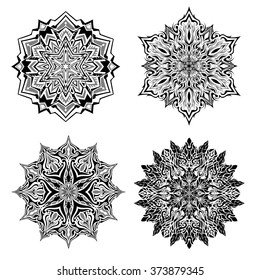 Mandalas. Set of ornamental round floral pattern. vector
