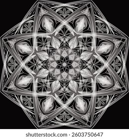 MANDALAS in Vector l Geometric Seamless Pattern l Race Ethnicity Diversity, Mandala Silhouette, Paper Cut Template, Vector Files For Cricut And Silhouette, Instant Download,Pattern Spanish,Black White