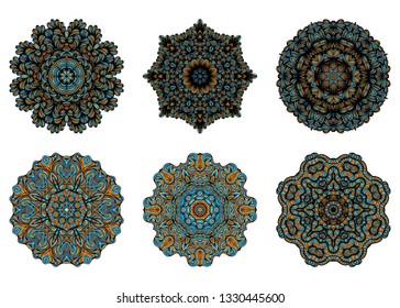 Mandalas. Vintage decorative elements with oriental pattern. Yoga template. Islam, Arabic, Indian, turkish, pakistan culture. Vector illustration.