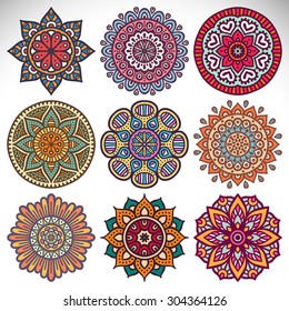 Mandalas. Vintage decorative elements. Oriental pattern, vector illustration.  Islam, Arabic, Indian, turkish, pakistan, chinese, ottoman motifs