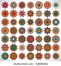 Mandalas. Vintage decorative elements. Oriental pattern, vector illustration.  Islam, Arabic, Indian, turkish, pakistan, chinese, ottoman motifs