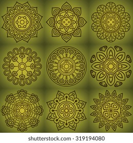 Mandalas. Vintage decorative elements. Oriental pattern, vector illustration.  Islam, Arabic, Indian, turkish, pakistan, chinese, ottoman motifs
