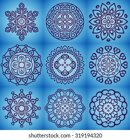 Mandalas. Vintage decorative elements. Oriental pattern, vector illustration.  Islam, Arabic, Indian, turkish, pakistan, chinese, ottoman motifs