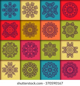 Mandalas. Vintage decorative elements. Oriental pattern, vector illustration.  Islam, Arabic, Indian, Turkish, Pakistan, Chinese, Ottoman motifs