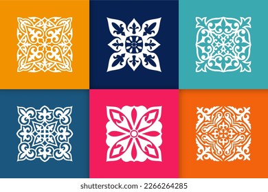 Mandalas. Vintage decorative elements. Six ethnic mandala patterns set Oriental pattern, vector illustration. Islam, Arabic, Indian, Turkish, Pakistan, Chinese, ottoman motif ethnic Mandala ornament