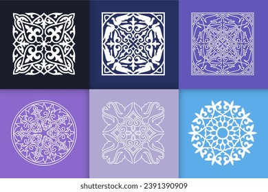 Mandalas. Vintage decorative elements. Six ethnic mandala patterns set Oriental pattern, vector illustration. Islam, Arabic, Indian, Turkish, Pakistan, Chinese, ottoman motif ethnic Mandala ornament