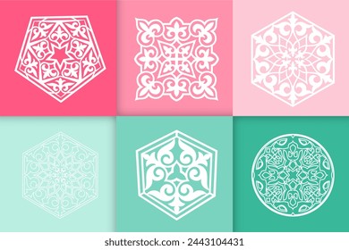 Mandalas. Vintage decorative elements. Six ethnic mandala patterns set Oriental pattern, vector illustration. Islam, Arabic, Indian, Turkish, Pakistan, Chinese, ottoman motif ethnic Mandala ornament