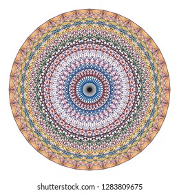 Mandala-style interior works are made of various colored straight lines. For fashion, interior and plate design. Editable by color group.