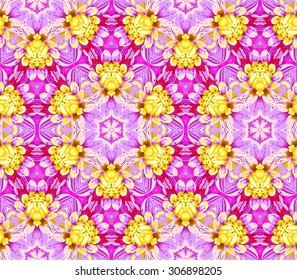 mandala-style seamless pattern made of floral elements