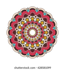 Mandala.Vector Ornament Pattern. Vintage decorative element for print ot design.  Islam, Arabic, Indian, ottoman motifs. Oriental colorful mandala.