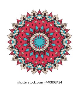 Mandala.Vector Ornament Pattern. Vintage decorative element for print ot design. Islam, Arabic, Indian, ottoman motifs. Oriental colorful mandala.
