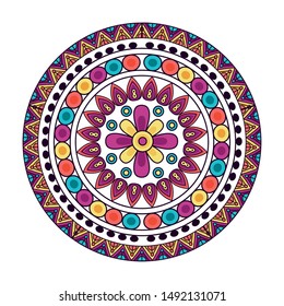 Mandale design, Bohemic ornament meditation indian decoration ethnic arabic and mystical theme Vector illustration