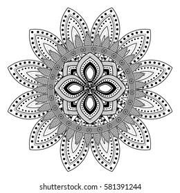 Mandale icon. Bohemic ornament indian and decoration theme. Black and white design. Vector illustration