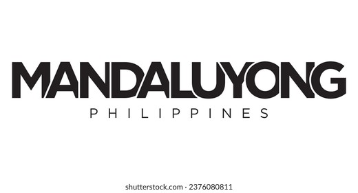 Mandaluyong in the Philippines emblem for print and web. Design features geometric style, vector illustration with bold typography in modern font. 