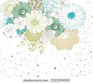 Mandara boho design for Porcelain organic natural vector graphic pattern seamless with blue and white pastel tone background