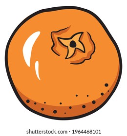 Mandarin. Citrus fruits. Vitamin C. Cartoon style. Vector illustration for design and decoration.