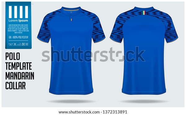 Download Mandarin Collar Polo Shirt Mockup Template Stock Vector Royalty Free 1372313891