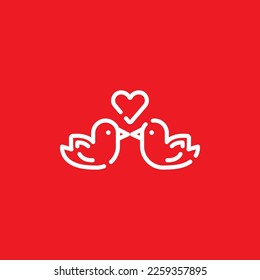 Mandarin duck line icon, common graphic resources, vector illustration.