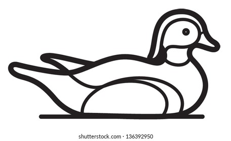 Mandarin duck outline