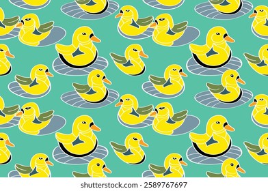 Mandarin duck. seamless pattern for decorating all fashion designs, fabrics, wallpapers and prints.