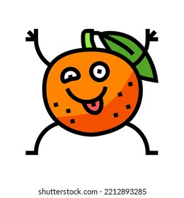 Mandarinenfruchtzeichen-Symbol, Vektorgrafik. Mandarinenfruchtzeichen einzelne Symbolillustration